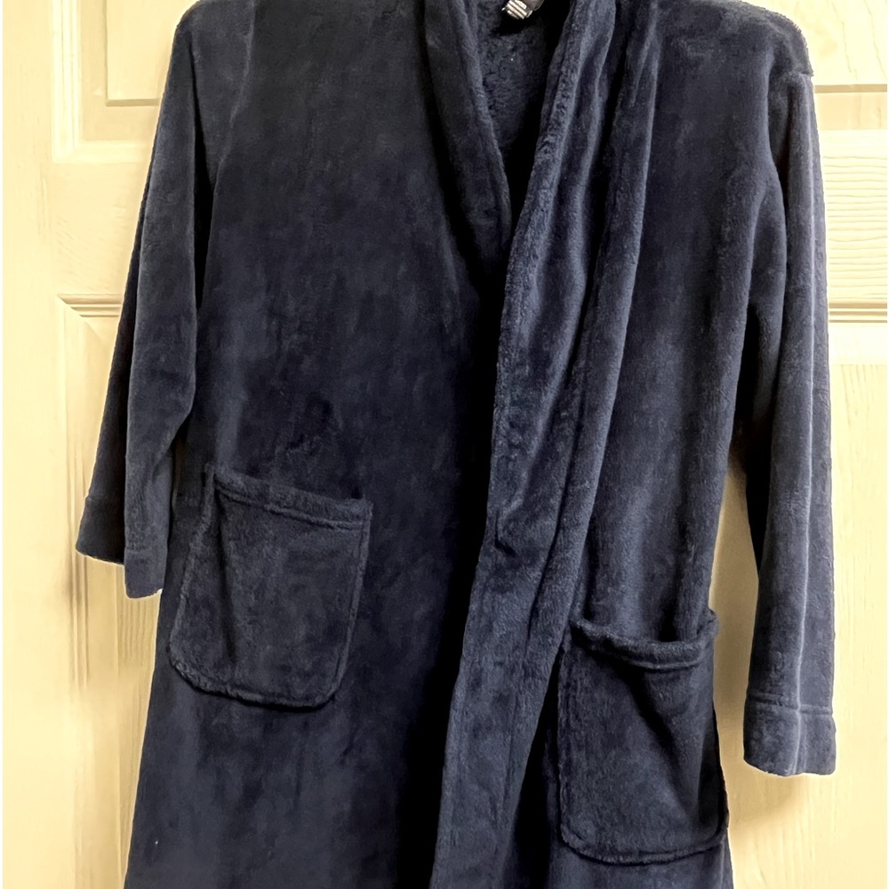 Little kids navy blue robe with belt